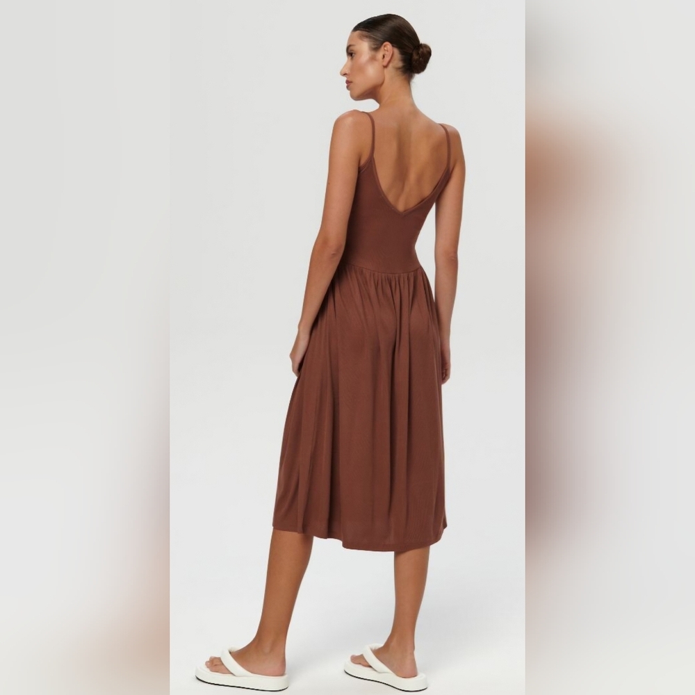 NEW Sinsay Brown Sleeveless Summer Dress Size S Casual Resortwear Minimalist - Picture 2 of 15